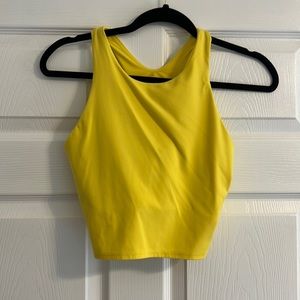 Athleta Concious Crop Tank Yellow Powervita Built in Bra M